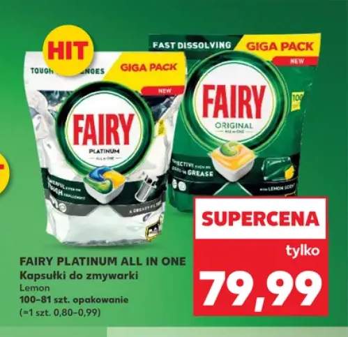 Kapsułki do zmywarki Fairy Platinum All In One Lemon