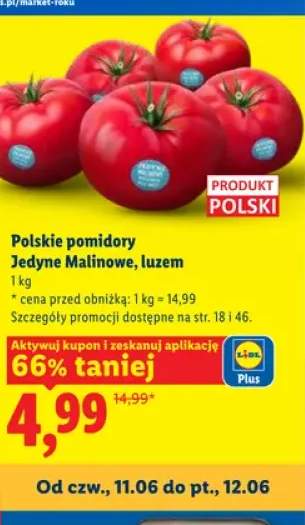 Pomidory polskie Jedyne Malinowe luzem