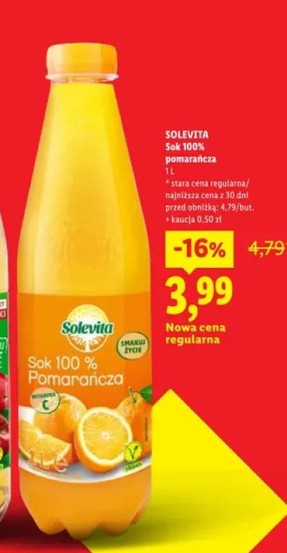 Sok 100% pomarańcza Solevita