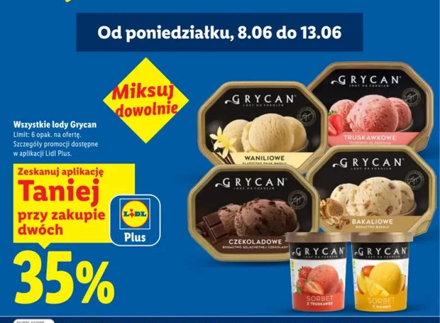 Sorbet z truskawek Grycan