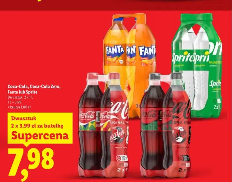 Napój gazowany Sprite 2-pak 1 l