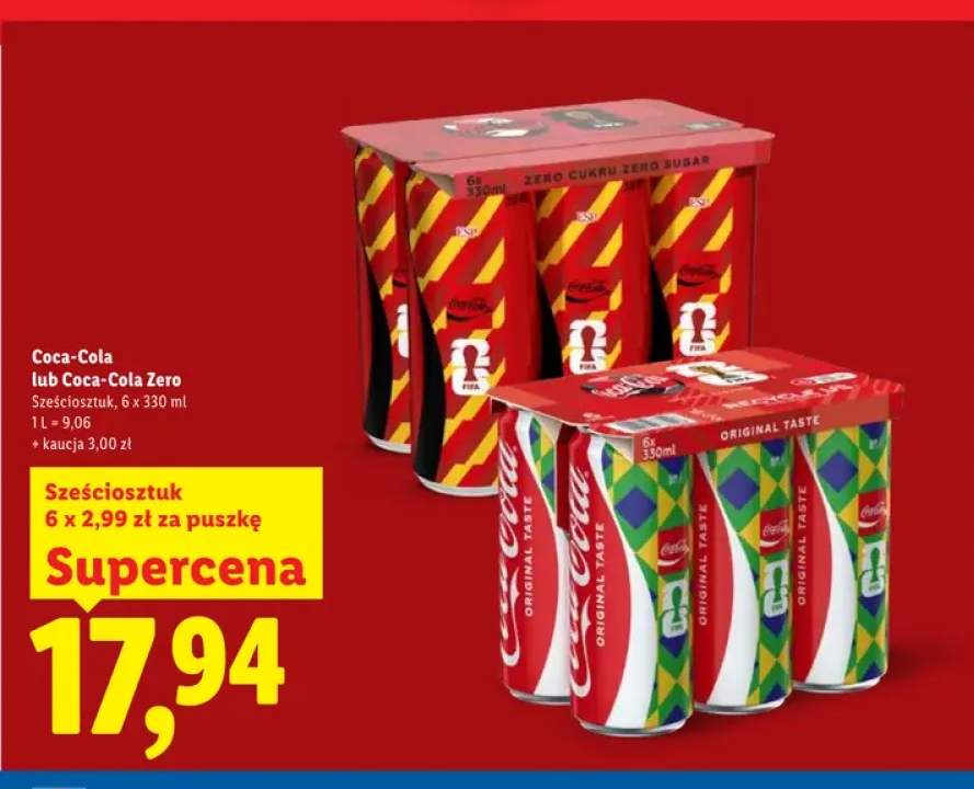 Napój gazowany Coca-Cola Zero 6-pak 330 ml