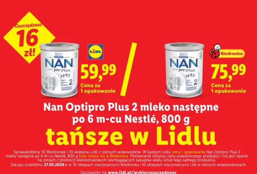 Mleko następne Nan Optipro Plus 2 po 6 m-cu Nestlé