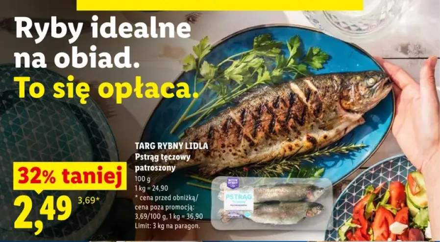 Pstrąg tęczowy patroszony Targ Rybny Lidla