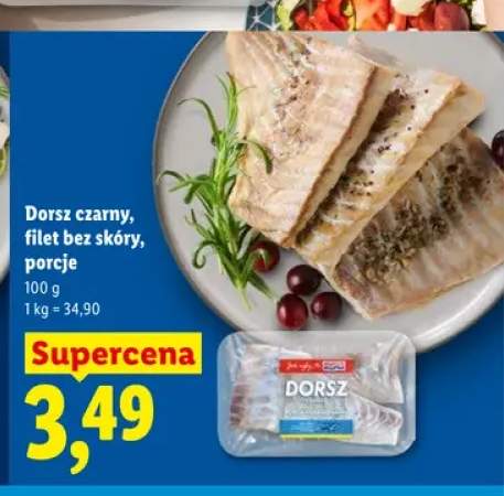 Dorsz czarny filet bez skóry porcje Targ Rybny Lidla