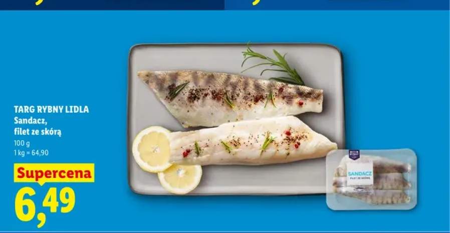 Sandacz filet ze skórą Targ Rybny Lidla