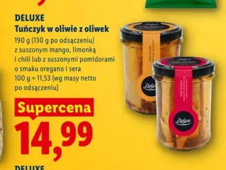 Tuńczyk w oliwie z oliwek z suszonym mango limonką i chili Deluxe