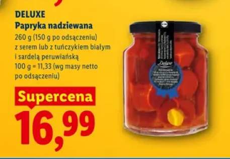 Papryka nadziewana z tuńczykiem białym i sardelą peruwiańską Deluxe