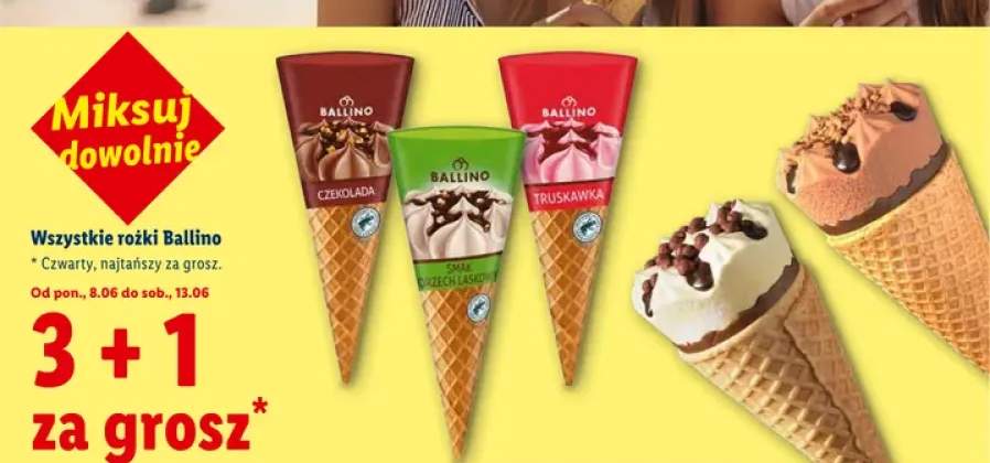 Lody rożek Ballino Smak Orzech Laskowy