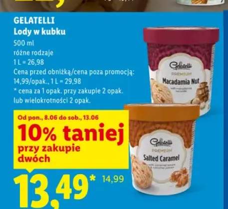 Lody w kubku Macadamia Nut Gelatelli