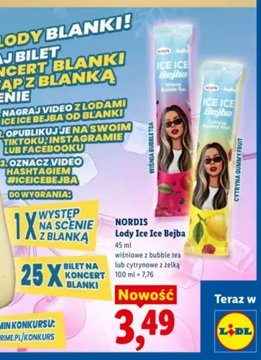 Lody Nordis Ice Ice Bejba cytrynowe z żelką