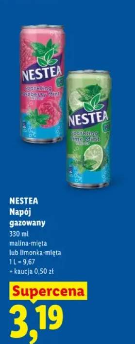 Napój gazowany Nestea Sparkling limonka-mięta