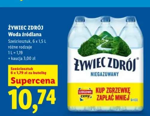 Woda źródlana Żywiec Zdrój niegazowana 6-pak