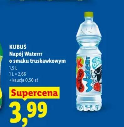 Napój Kubuś Waterrr o smaku truskawkowym