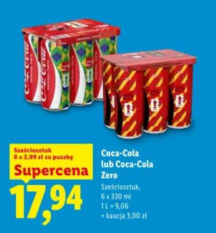Napój gazowany Coca-Cola Zero Sugar 6-pak