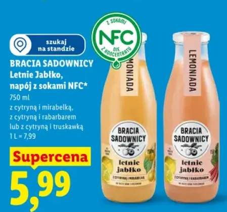 Napój Letnie Jabłko z cytryną i rabarbarem Bracia Sadownicy