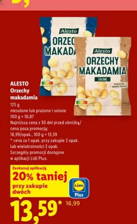 Orzechy makadamia niesolone Alesto