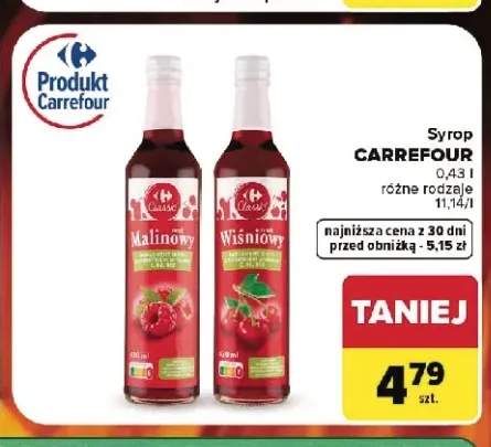 Syrop o smaku malinowym Carrefour Classic