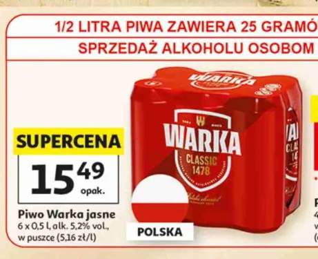 Piwo Warka Classic jasne 6-pak