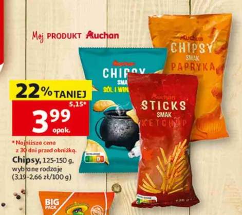 Chipsy o smaku papryki Auchan