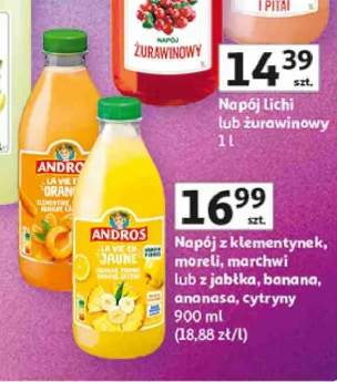 Napój z jabłka banana ananasa cytryny Andros
