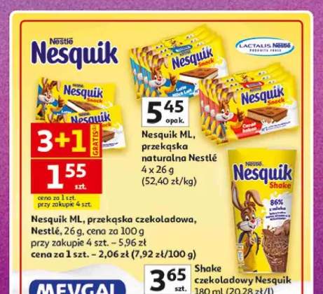 Nesquik ML przekąska naturalna Nestlé 4-pak