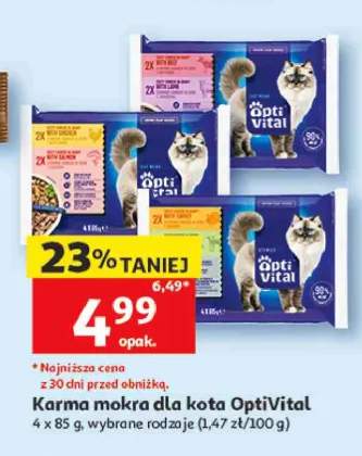 Karma mokra dla kota OptiVital z indykiem 4-pak