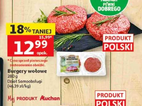 Burgery wołowe Auchan