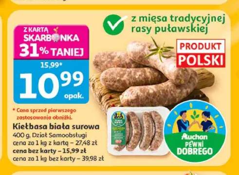 Kiełbasa biała surowa Auchan Pewni Dobrego