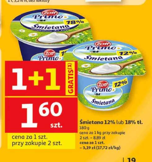Śmietana 18% Zott Primo