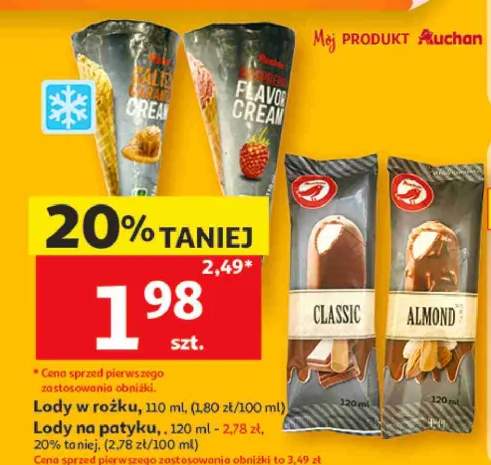 Lody na patyku Auchan