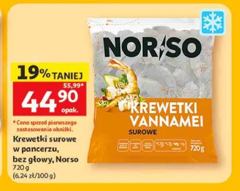 Krewetki surowe w pancerzu bez głowy Norso