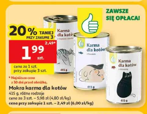 Mokra karma dla kotów Auchan z indykiem i marchewką