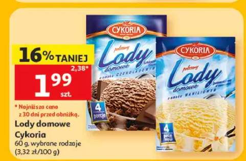 Lody domowe o smaku czekoladowym Cykoria