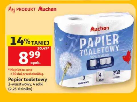 Papier toaletowy Auchan 3-warstwowy