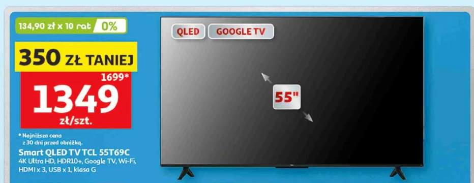 Telewizor Smart QLED TCL 55T69C 55"