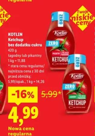 Ketchup bez dodatku cukru łagodny Kotlin