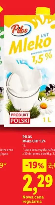 Mleko UHT Pilos 1,5%