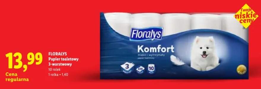 Papier toaletowy 3-warstwowy Floralys Komfort