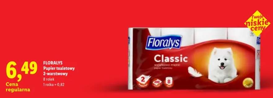 Papier toaletowy 2-warstwowy Floralys Classic