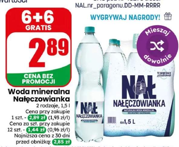 Woda mineralna Nałęczowianka delikatnie gazowana