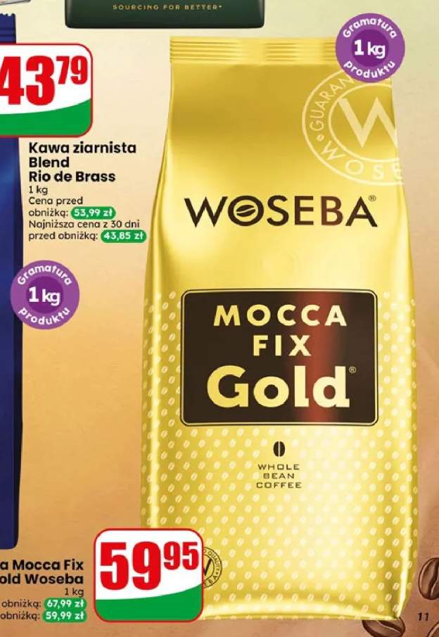 Kawa ziarnista Woseba Mocca Fix Gold