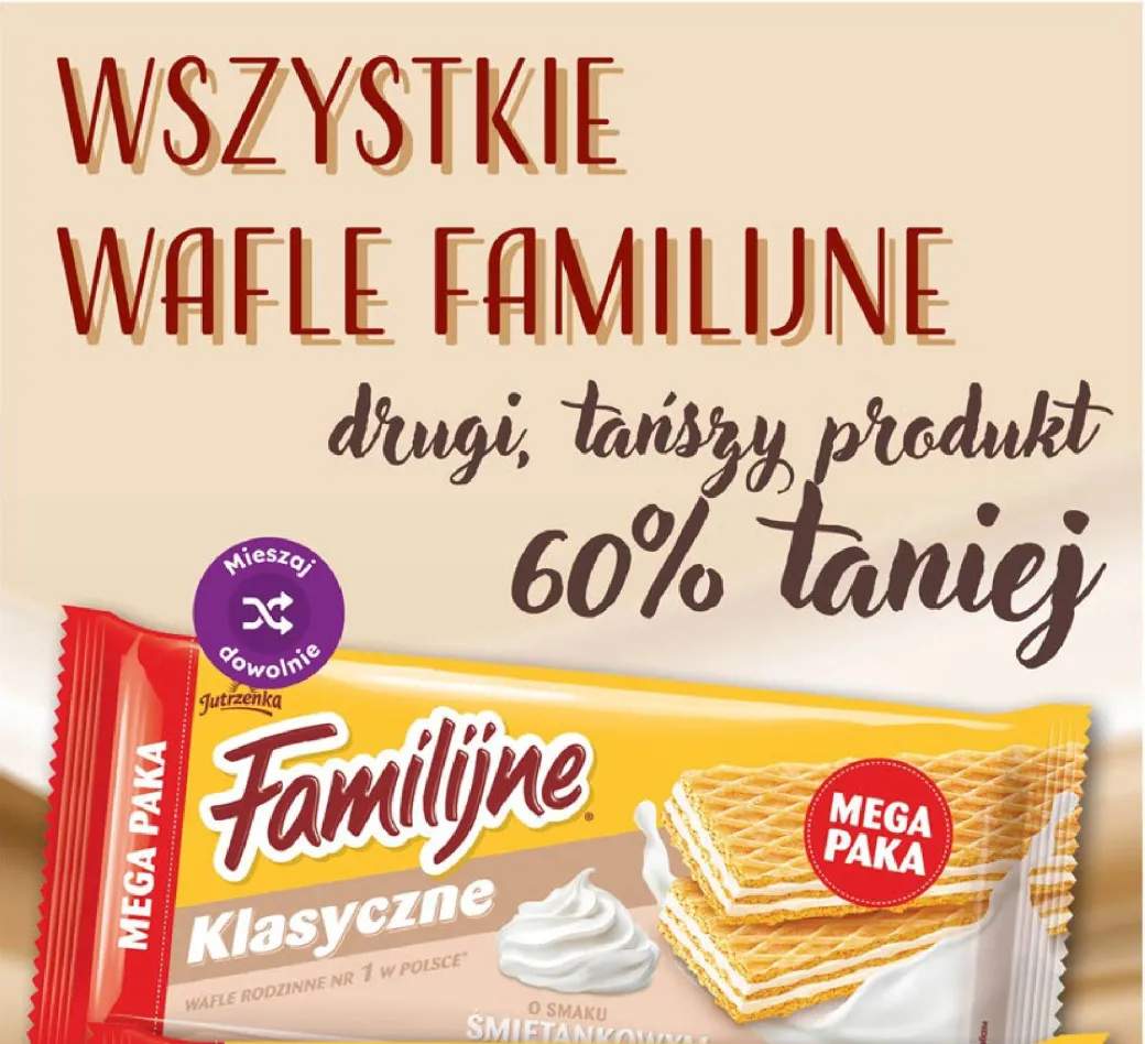 Wafle o smaku śmietankowym Jutrzenka Familijne Klasyczne Mega Paka