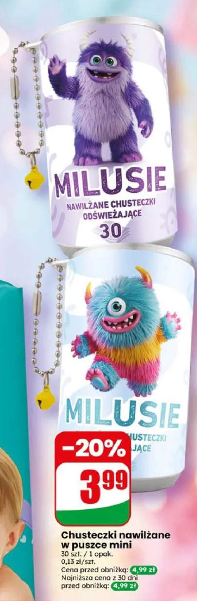 Chusteczki nawilżane odświeżające Milusie