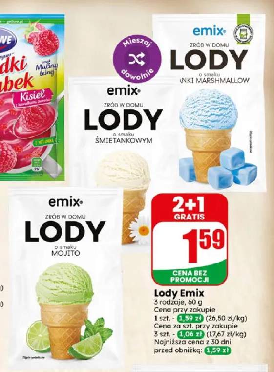 Lody w proszku o smaku śmietankowym Emix