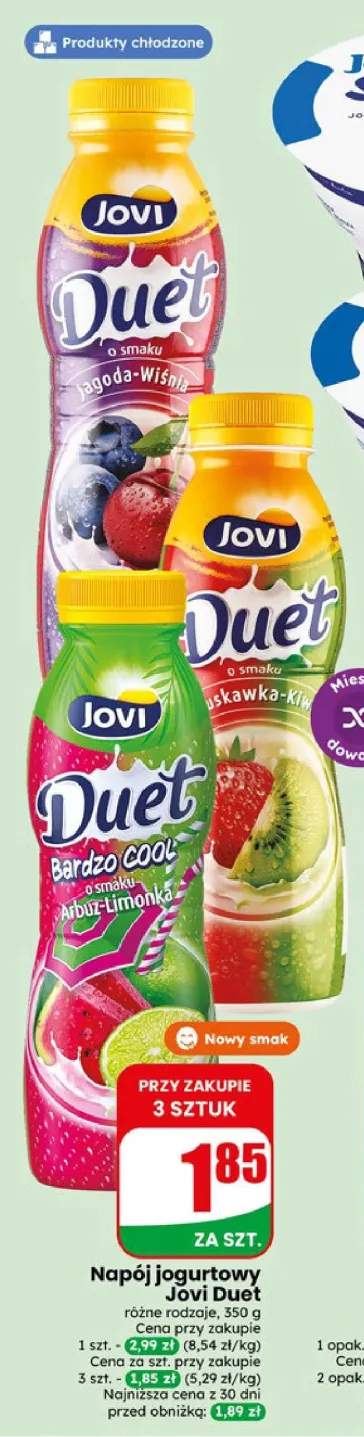 Napój jogurtowy Jovi Duet o smaku Arbuz-Limonka
