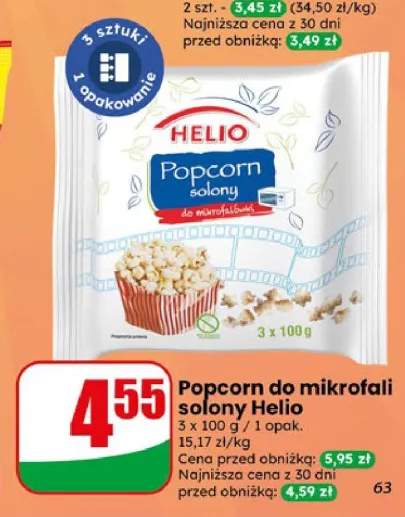 Popcorn do mikrofali solony Helio 3-pak