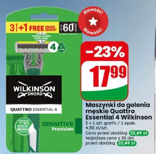 Maszynki do golenia męskie Wilkinson Sword Quattro Essential 4