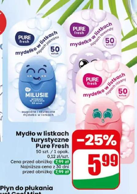 Mydło w listkach turystyczne Pure Fresh
