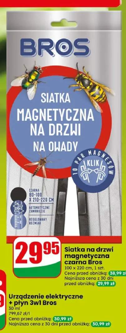 Siatka na drzwi magnetyczna czarna Bros